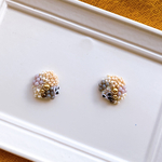 ビーズ刺繍ピアス／イヤリング《melt smoky》