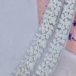 インド刺繍リボンᢂパステルワントーン【ライトブルー】インド刺繍/刺繍リボン/リボン/シルクリボン/トリム/ブレード/ジャガードリボン/チロリアンテープ/レース/チュール