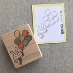 風船とうさぎはんこ