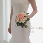 happy wedding✿*:pinkバラブーケ✿*:ブートニア付き