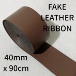 【新作】【革リボン】【40mm】【BROWN】シンプル革リボン　【A998】