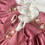 【110〜120size】ピンクのお花畑キャミワンピ