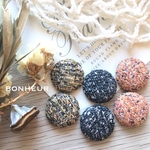 SALE♡SALE♡350円→300円【送料無料】あったかツイード  カボション  アソート  3color6pcs