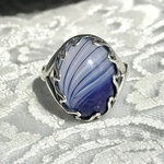 １９４０年代 ドイツ製  ヴィンテージガラス（ブルー×ホワイト）ring