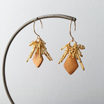 ポリマークレイ × ビーズタッセル costume jewelry ピアス -gold-