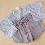 SALE‼️【60-70㎝】❁ベビー袴❁　バルーンパンツ　お食い初め　100日祝い  お宮参り　こどもの日　初節句　端午の節句　ハーフバースデー　誕生日　和服　着物　袴　ピンク　パープル　菊模様