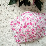 【新作❤️】LIBERTY　「アシュテッド🍓」　リバティマスク　タナローン　秋色マスク　結婚式　マスクカバー　おしゃれマスク　マスク　いちご　スイーツ    不織布マスクカバー　リバティ布小物　