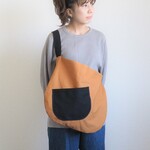 【残り1点で販売終了】 Anone『balloon+pokke』帆布2wayバッグ / キャメル×ブラック