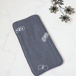 ハーフハンカチ⑤（ choucho・グレー）ハンドメイド
