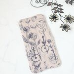 ハーフハンカチ⑦（ letter of flower・ライトブルー×カーキ ）ハンドメイド