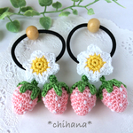 コロンと可愛い＊苺のヘアゴム  ピンクVer.