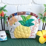 ハワイアンキルト《ALOHA!ベアッポー🐻🍍&パイナップル》ポーチ                       