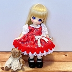 オビツ11ワンピースセット レトロ赤