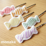 刺繍ヘアピン　フルーツキャンディ