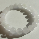 No.594○* ミャンマー産 白翡翠 8.5mm ～ 9mm パワーストーン シンプル ブレスレット ○* 天然石 ひすい ブレス blancmille