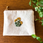 Hana 刺繍 ポーチ 
