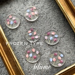 🆕【貼り付けパーツ】25 frozen AWtulip paint cabochon plate#mix