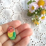 【12/18個数追加】親指サイズ　 ルリコシボタンインコのブローチ