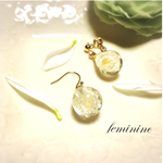new🌺ドライフラワーのクリスタルイヤリング・ピアス