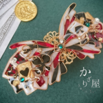 ブラックジャックの蝶とトランプバレッタ（hair ornaments Stained glass butterfly ～black jack～）