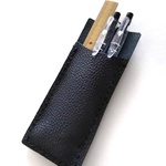 🉐SALE✽本革 ペン差し２~ 3本差し 薄型 レザーペンケース　ペンホルダー