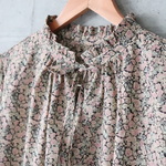 SALE◆リバティ＊フリルネックブラウス｜半袖（7・9・11・13号)