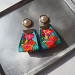 刺繍リボン　ピアスイヤリング