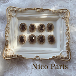 2pac✿︎ビジュー　ラインストーン　カボション　ブラウン