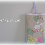 オーダー　ハンドメイドうさちゃんのシューズケース　木