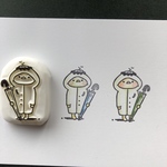 傘持ってお迎えするカッパカッパはんこ