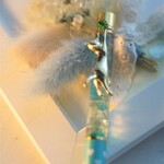 チャリティ☆天然石ブルーグリーンアパタイト　ハーバリウムボールペン　✿飼い主のいない猫達にに幸せを✿