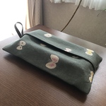SALE☆ティッシュカバー✳︎壁掛けタイプ✳︎ミナペルホネン ハンドメイド  hanahane モスグリーン  