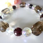 ◆心身安定◆真実★友愛★良運◆スモーキークォーツ◆ガーネット◆レインボーオーラ♪
