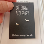 silver ハート羽ピアス　樹脂ピアス