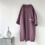 《秋色》ヴィンテージライクTシャツ / ガーメントダイ / ラズベリー