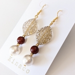 クリアリーフ&コットンパールのピアス