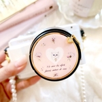 1つで3役！カメラのレンズキャップ紛失を防止♡アクセサリーのようなレンズキャップストラップ/花柄  ねこ ピンク