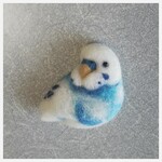 羊毛フェルト  セキセイインコ ブローチ