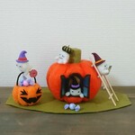 ハロウィン飾りH-2 カボチャのお家 羊毛フェルト 置物 ジャックオランタン