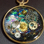 大きめ  ネックレス  （宇宙）レジン