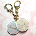 再販✖️7！名前入り☆white pastel star sugarキーホルダー
