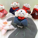 ちりめん細工★お盆・お地蔵様・ハス・葉っぱ