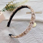 インド刺繍　カチューシャ　インド刺繍リボン　刺繍　ゴールド　ベージュ　スパンコール