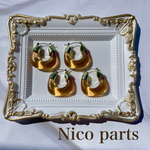 2pac✿︎大ぶり　クリア　ニュアンス　フープ　ピアス　ブラウン