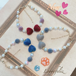 人気商品につき再販♡ペット用ハートのリボンチョーカー♡new♡