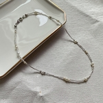 【ビーズネックレス】03パールシルバー