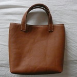 牛革  ミニトートバッグ　キャメル