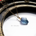 【原石研磨】フローライトの一粒ネックレス／ブルーフローライト/【El-Shade】