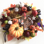 ハウスプレート付ハロウィンリース　28〜30㎝