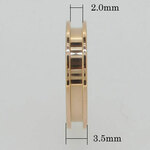 ハンドメイド素材 316Lサージカルステンレス ピンクゴールド 指輪(リング） 幅 約3.5mm 内径 約19mm(約19号) 1溝 st-r1-3sp-19